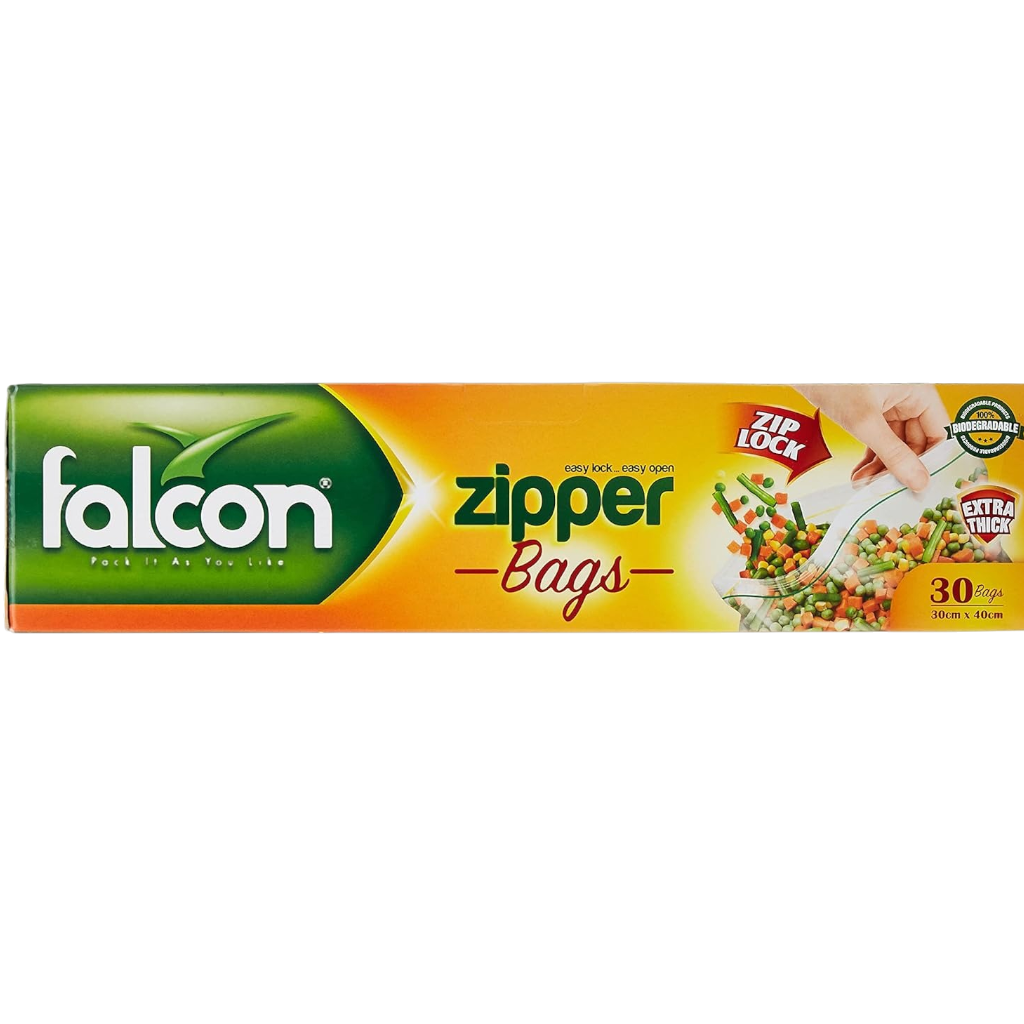 Falcon Freezer Zipper Bag, 40x30cm (1 Pack x 30 Bags)