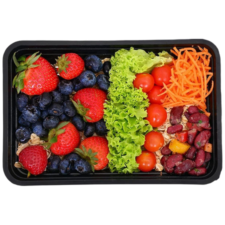 Fijipack Black RE28 Microwavable Containers with Lids, 5 Pieces