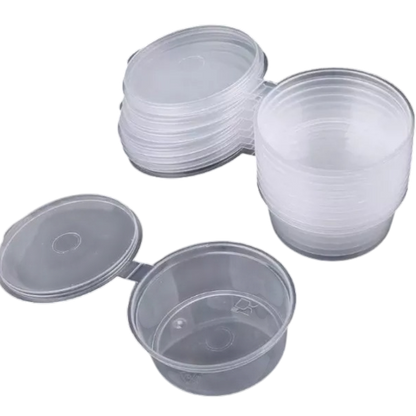 Fijipack Clear 50ml Disposable Plastic Sauce Containers with Lids, 50 Pieces