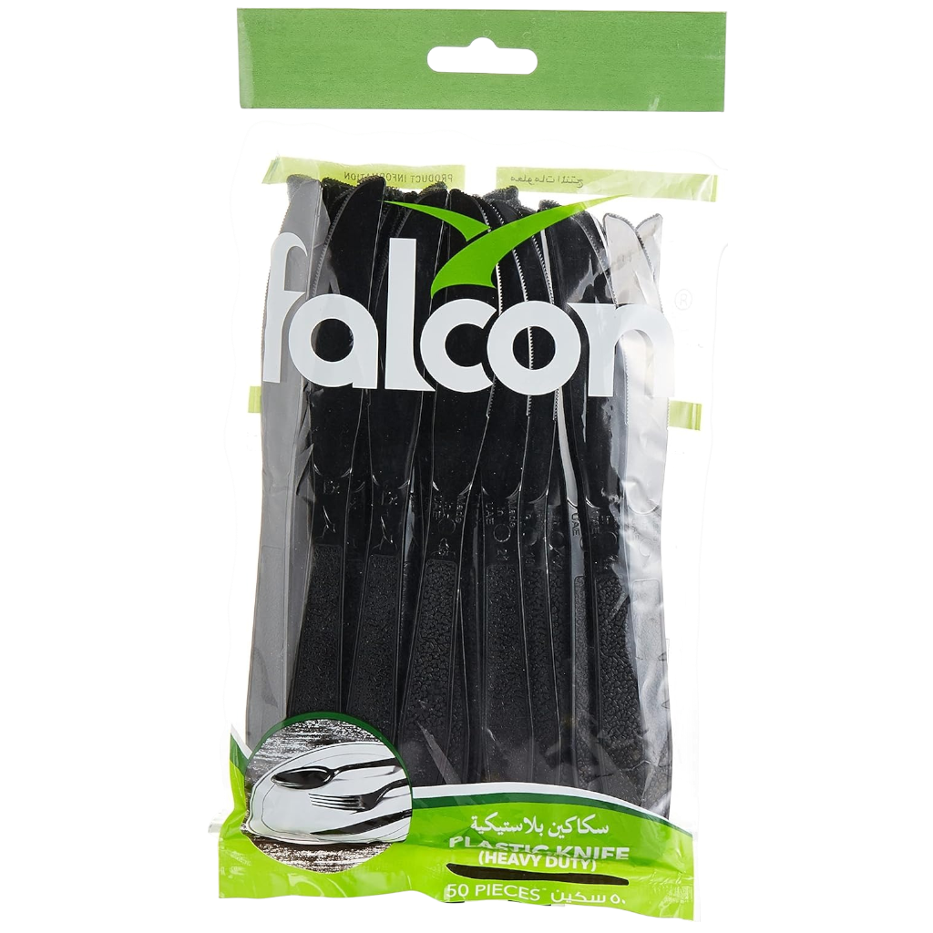 Falcon Black Plastic Knife, 1 Pack x 50 Pieces