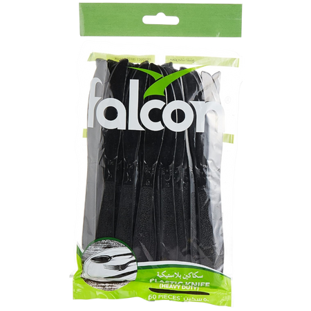 Falcon Black Plastic Knife, 1 Pack x 50 Pieces
