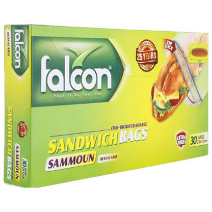 Falcon Samoon Sandwich Bag, 25x12cm, Large, 30 Pieces