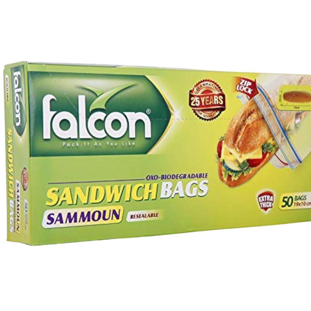 Falcon Grease Resistant Double Open Paper Bag, 16x15cm, 50 Pieces
