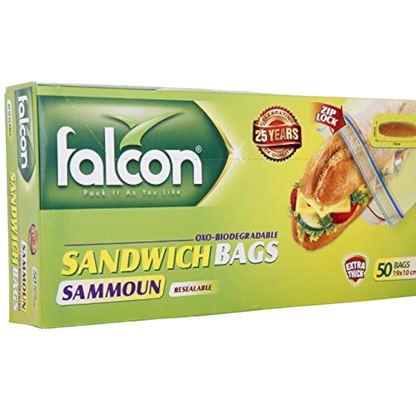 Falcon Grease Resistant Double Open Paper Bag, 16x15cm, 50 Pieces