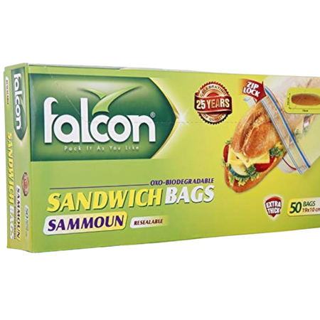 Falcon Grease Resistant Double Open Paper Bag, 16x15cm, 50 Pieces