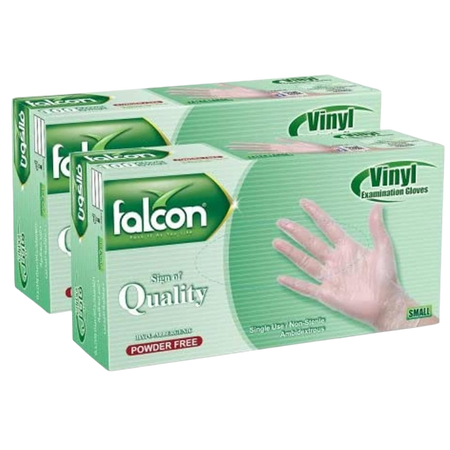 Falcon Vinyl Gloves Powder Free Small, 100pieces