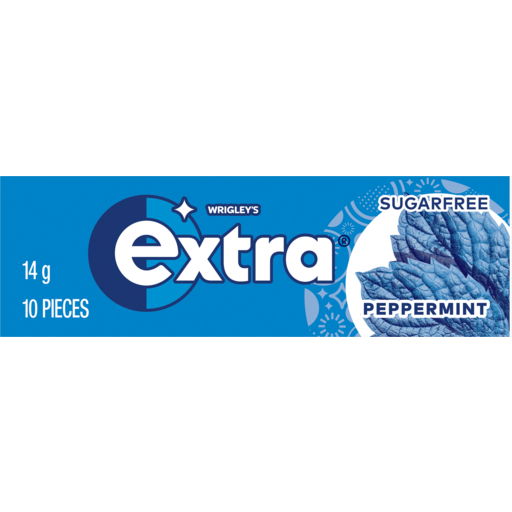 Extra Gum Peppermint Sugar Free Chewing Gum 10 Pellets, 14g