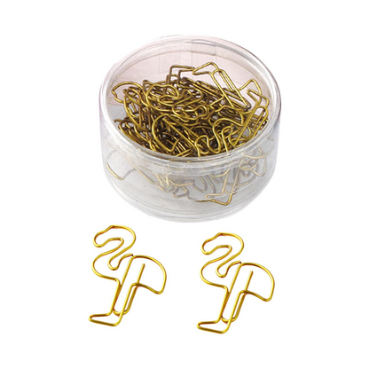 FLAMINGO GOLD BINDER CLIP 24Pcs