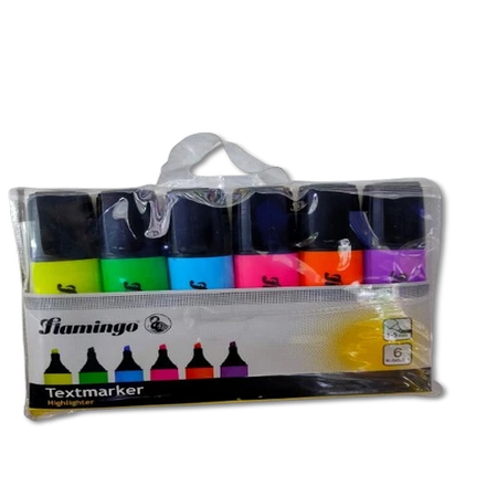 FLAMINGO HIGHLIGHTER 6Pcs F-555-6