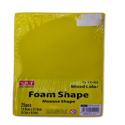 FOAM SHAPE 13.9x21.5cm 25Pcs FS-11422