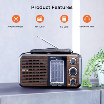 GEEPAS RADIO/MUSIC PLAYER GR6836BT
