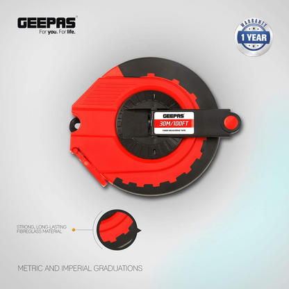GEEPAS FIBER MEASURING TAPE 30M