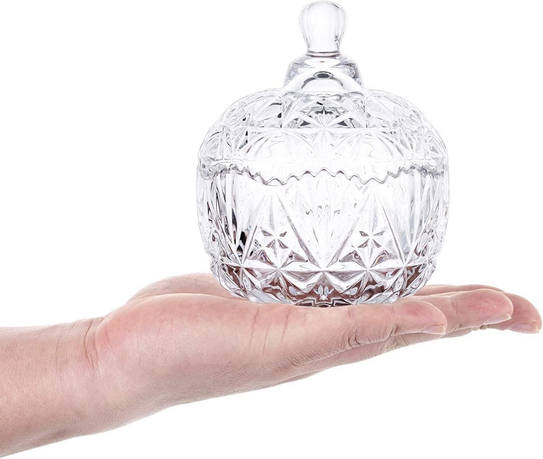 GLASS CANDY POT W/STAND HMO10009