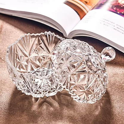 GLASS CANDY POT W/STAND HMO10009