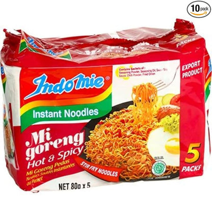 INDOMIE HOT & SPICY FRIED NOODLES 10x80gm