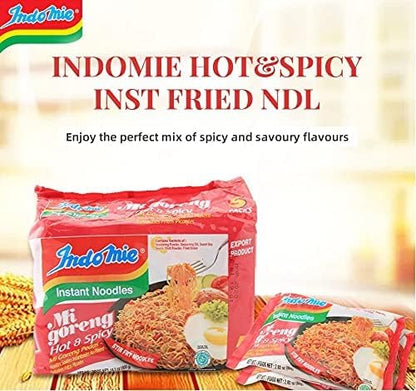 INDOMIE HOT & SPICY FRIED NOODLES 10x80gm