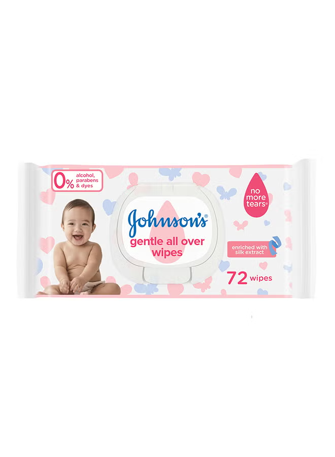 JOHNSONS BABY WIPES 72PCS