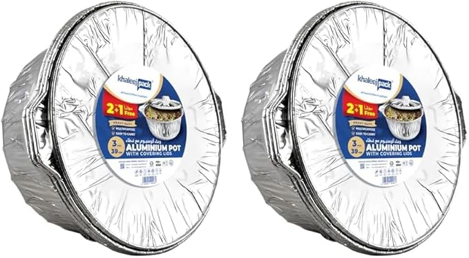 KHALEEJ ALUMINIUM POT W/LID 39CM 3P