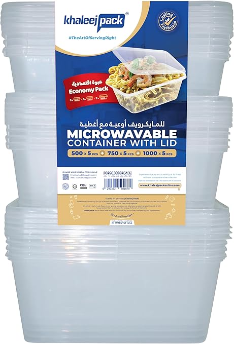 KHALEEJ MICROW CONTAINER 3x5pc (500,750,1000ml)