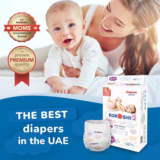 KOKOSHI BABY DIAPERS 62Pcs 5-10Kg