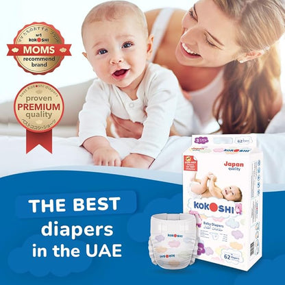 KOKOSHI BABY DIAPERS 62Pcs 5-10Kg