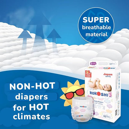 KOKOSHI BABY DIAPERS 62Pcs 5-10Kg