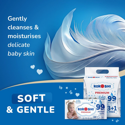 KOKOSHI BABY WET WIPES 192Pcs 3+1Pack