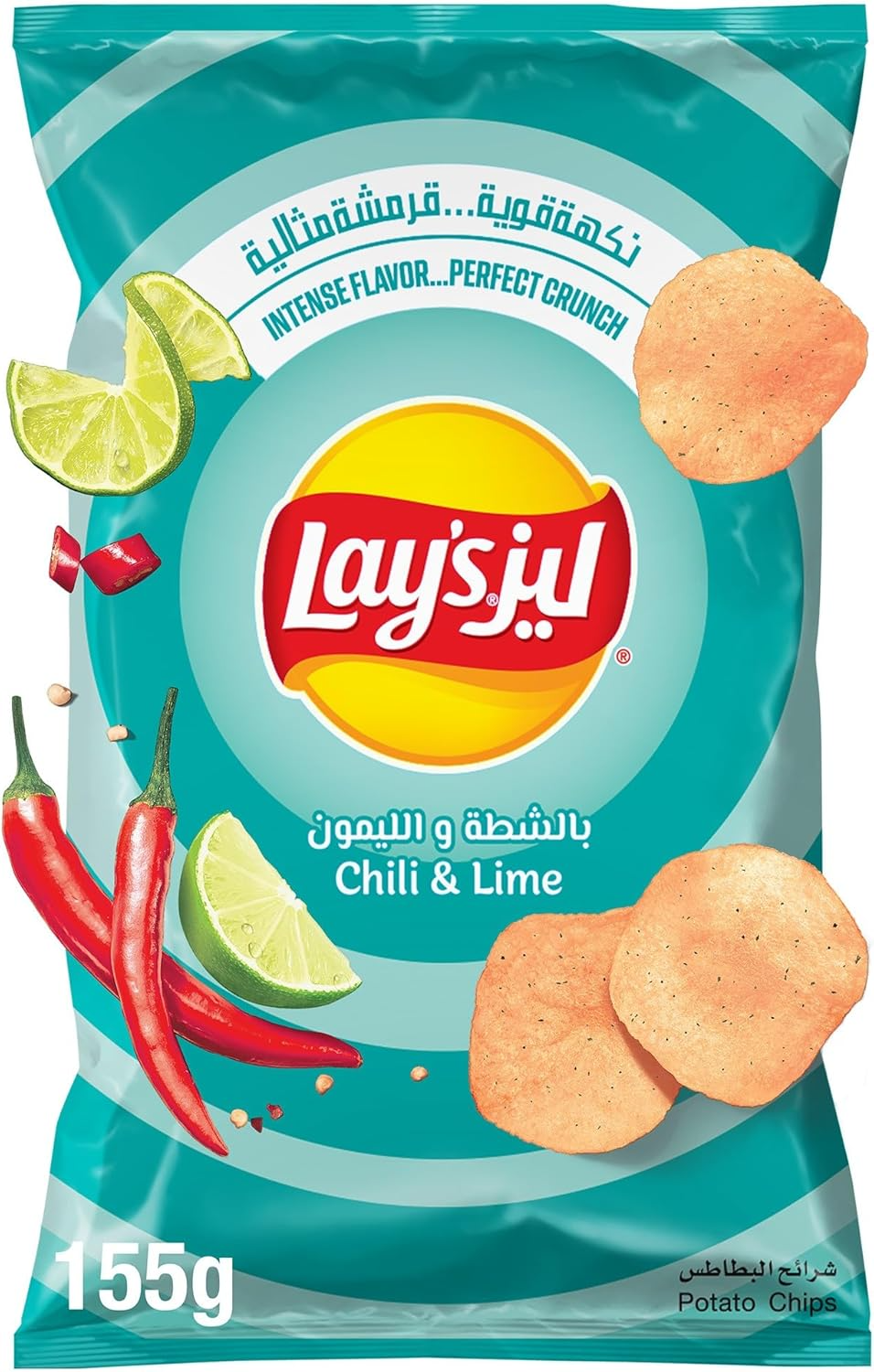 LAYS CHILI & LIME CHIPS 155gm