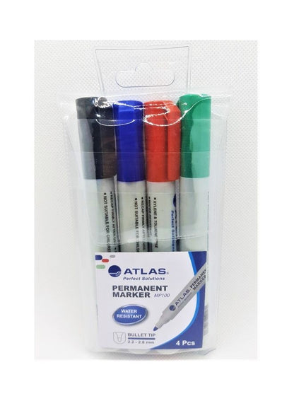 Atlas Permanent Marker 4Pcs Pack