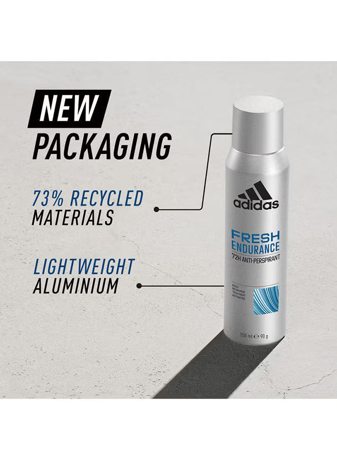 Adidas Fresh Endurance 72H Antiperspirant Deodorant Body Spray, 150ml