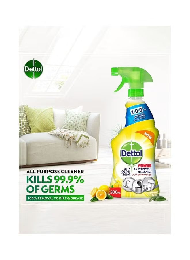 Dettol Power Lemon Squeeze All Purpose Cleaner, 500ml + Bathroom Cleaner Trigger Spray, 500ml