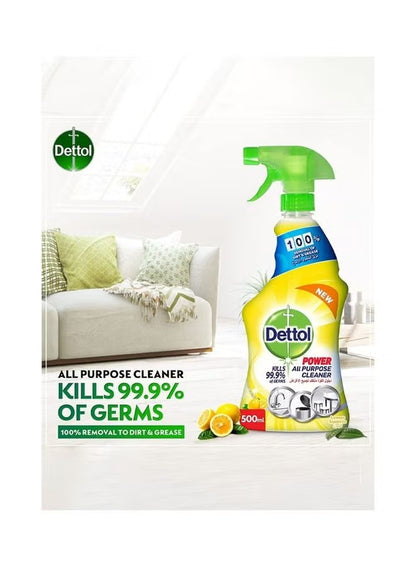 Dettol Power Lemon Squeeze All Purpose Cleaner, 500ml + Bathroom Cleaner Trigger Spray, 500ml