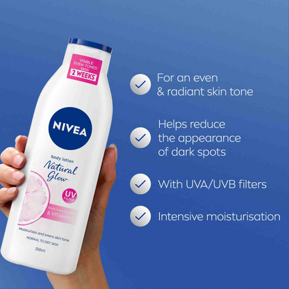 NIVEA BODY LOTION NAT/GLOW 250ml