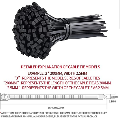NYLON CABLE TIE 400pcs 3X200MM 10577-1