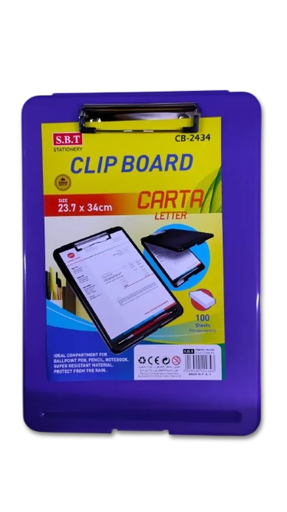 PLASTIC CLIP BOARD 23.7x34cm CB-2434