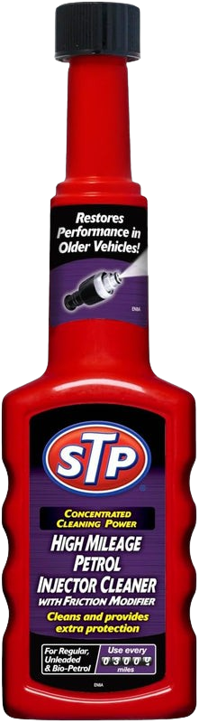 STP High Mileage Car Petrol Injector Cleaner - 200 ml , Cleans and Provides Extra Protection