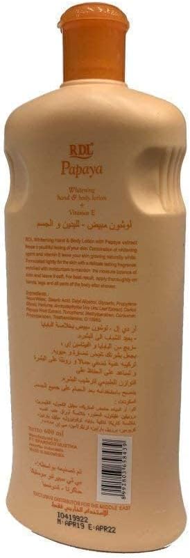 RDL PAPAYA HAND&BODY LOTION 600ml