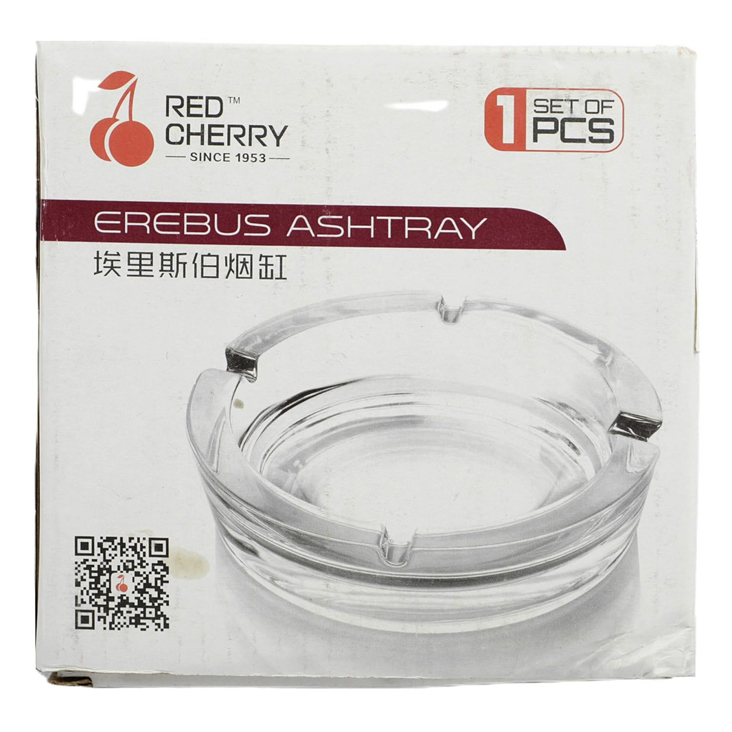 RED CHERRY GLASS ASHTRAY