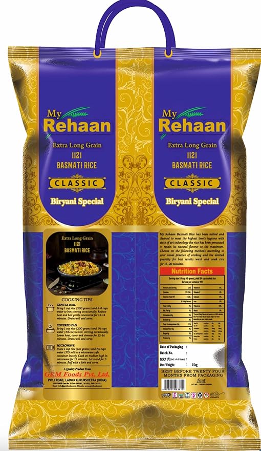 REHAAN EXTRA LONG BASMATI RICE 5Kg