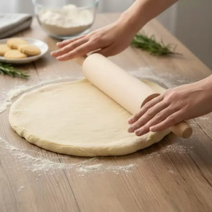 Italo Wood Portable Movable Rolling Pin Stick With 360degree Rotating- 30.5cm , Essential Dough Roller for All Your Baking Needs Wood Dough for Fondant, Pie Crust, Cookie, Pastry,  Dough Rolling Pin 4x30.5cm