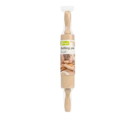 Italo Wood Portable Movable Rolling Pin Stick With 360degree Rotating- 30.5cm , Essential Dough Roller for All Your Baking Needs Wood Dough for Fondant, Pie Crust, Cookie, Pastry,  Dough Rolling Pin 4x30.5cm