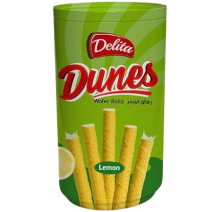 Delita Dunes Lemon Wafer Rolls, 250g