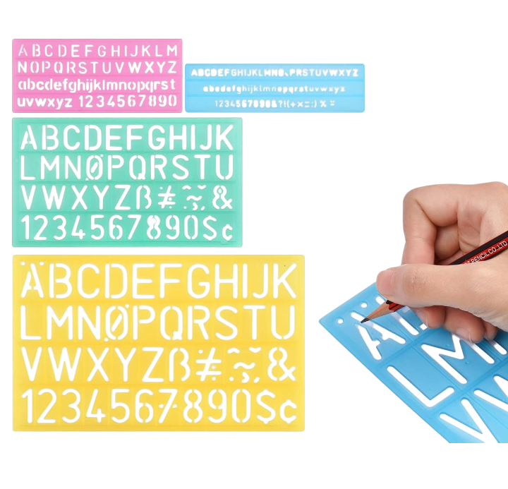 S.B.T Abc Stencil Set, 4 Pieces SS-404