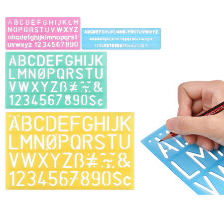 S.B.T Abc Stencil Set, 4 Pieces SS-404