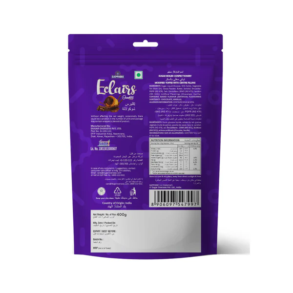 SAPPHIRE ECLAIRS CHOCO 800gm