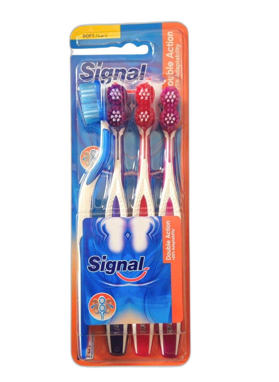 SIGNAL DOUBLE ACTION TOOTHBRUSH 4Pcs