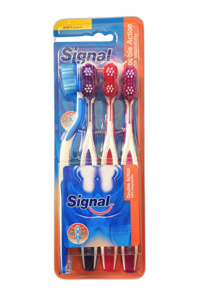 SIGNAL DOUBLE ACTION TOOTHBRUSH 4Pcs