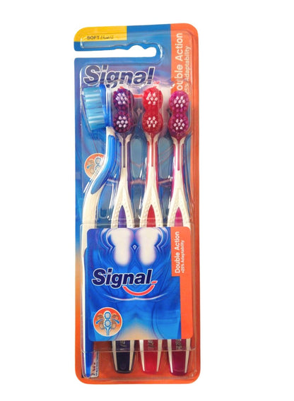 SIGNAL DOUBLE ACTION TOOTHBRUSH 4Pcs