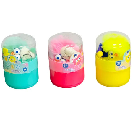 Bubble Mud Slime with Plush Keychain for Kids 1 Piece Set