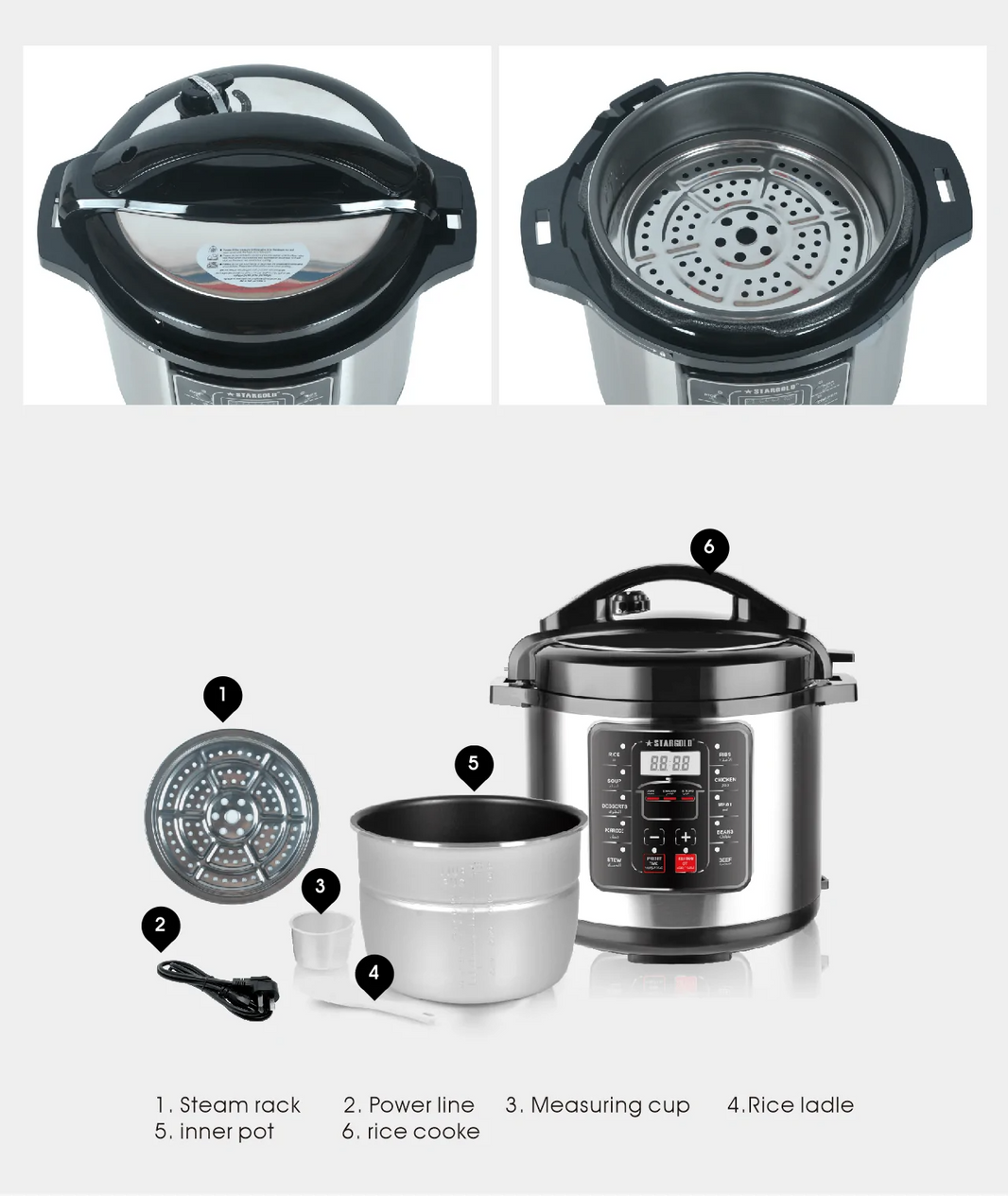 STARGOLD ELECT PRSR COOKER 8Ltr SG-338